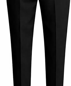 Boys School Uniform Trousers Pull Up,Plain Regular Slim Fit Pants Half Elastic Waist, Lightweight Durable School Wear